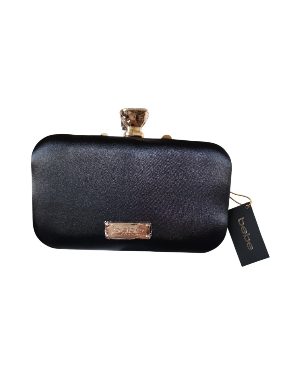 bebe Pink Floral Embellished Evening Clutch - Picture 2 of 5